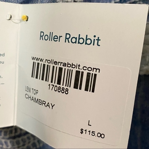 Roller Rabbit Leni Chambray Top, New with Tags - Picture 3 of 5